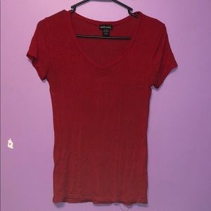 Red V-neck Top